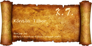 Köntös Tibor névjegykártya
